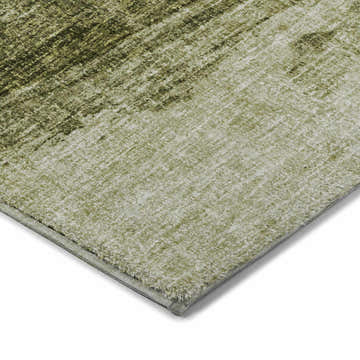 Close up of the Dalyn Luxury Boca BO6 Aloe Washable Area Rug, showing the aloe, beige, and olive tones.