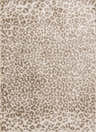 Close-up of the Tan Bonhill Leopard Print Area Rug. Features a brown and oatmeal animal print pattern. Soft texture. Design-Rectangle
