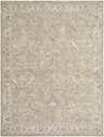 Close-up of the Brynja Cream Area Rug, a traditional, machine-woven rug with cream, sage, and slate blue tones. Design-Rectangle-710102