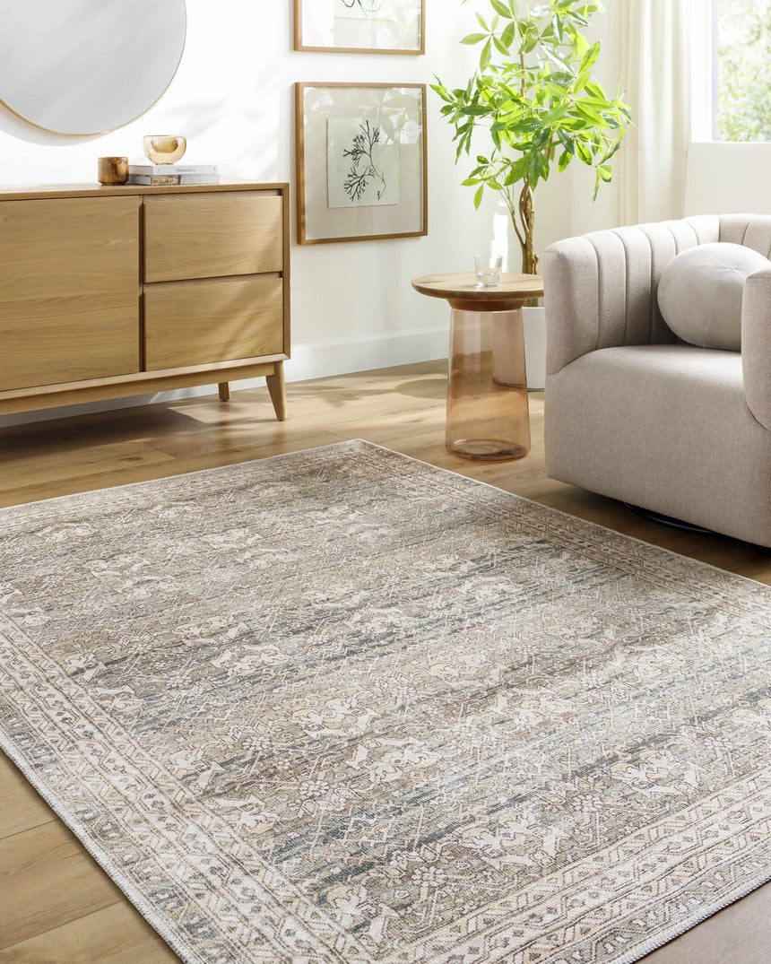 Billie Vintage Flat Pile Washable Rug