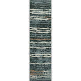 Dalyn Brisbane BR4 Midnight Washable Area Rug with beige, brown, and midnight horizontal stripes.