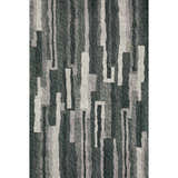 Close-up of the Dalyn Brisbane BR7 Midnight Washable Area Rug. Beige, taupe, and midnight abstract pattern. Machine-made polyester.