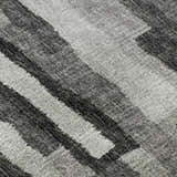 Close-up of Dalyn Brisbane BR7 Midnight Washable Area Rug, featuring beige, midnight, and taupe stripes.
