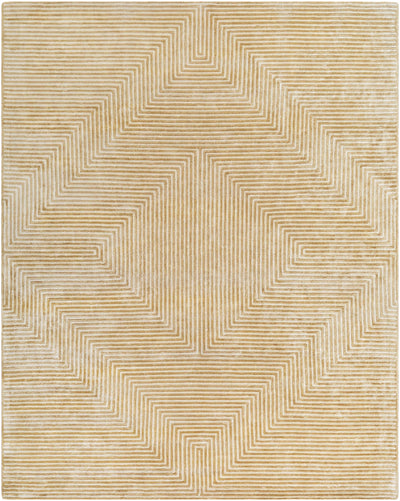 Quartz Patterned Sheen Beige Viscose Rug