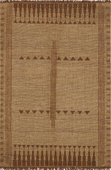 Bran Hand Woven Jute& Leather Area Rug