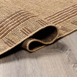 Bran Hand Woven Jute& Leather Area Rug