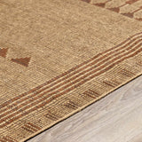 Bran Hand Woven Jute& Leather Area Rug