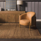 Bran Hand Woven Jute& Leather Area Rug