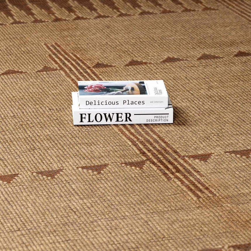 Bran Hand Woven Jute& Leather Area Rug