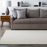 Made to Order Custom Size Brockton Solid Wool Light Beige Area Rug