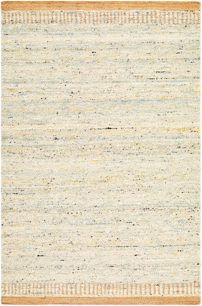 Close-up of the hand woven Andrey Dark Beige Area Rug; wool texture with charcoal, light and medium brown colors. Design-Rectangle-576