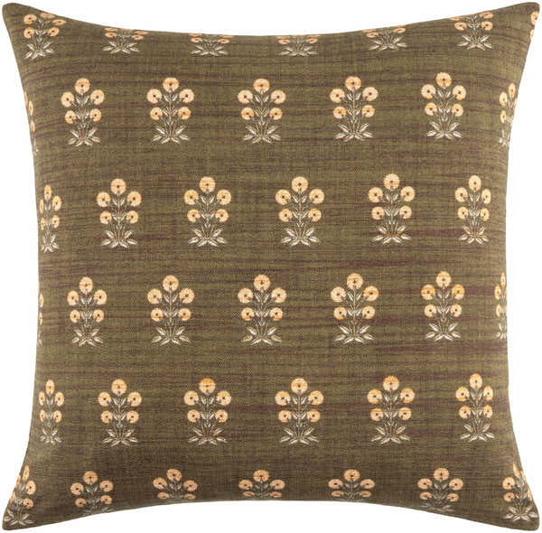 Helua Olive Ombre Cotton Throw Pillow