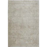 Close-up of the Dalyn Luxury Burano BU10 Linen Washable Area Rug. Beige, chestnut, and putty farmhouse style rug.