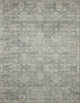 Close-up of the Collins Avenue I Vintage Oushak Area Rug. Gray rug with beige and brown traditional Oushak pattern. Design-Rectangle