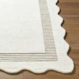 Sample Tono Ivory Border Hand Tufted Wool Area Rug