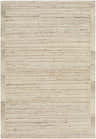 Close-up of the Blenda Cream Area Rug. Hand-tufted wool rug with beige, tan, and cream horizontal stripes. Design-Rectangle-576