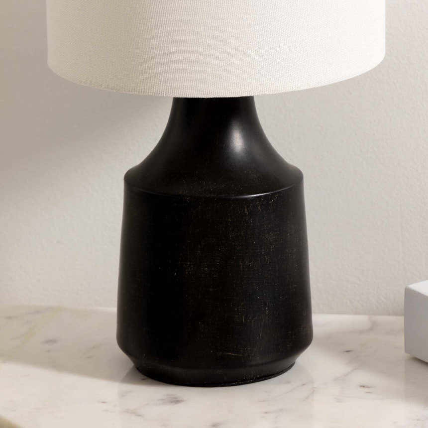 Canayan Black and Natural Resin Table Lamp