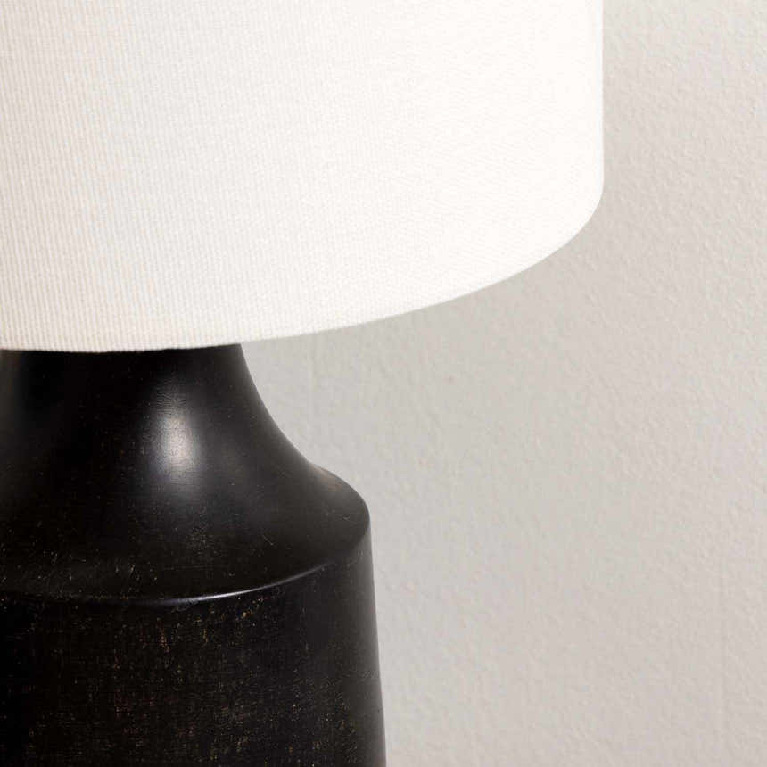 Canayan Black and Natural Resin Table Lamp