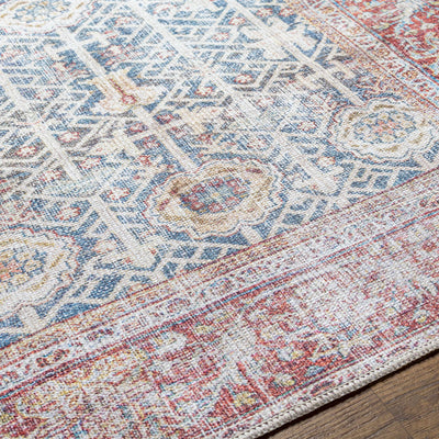 Rust&Navy Persian Style Washable Area Rug - Clearance