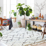 Catoosa White/Black Trellis Wool Rug - Clearance