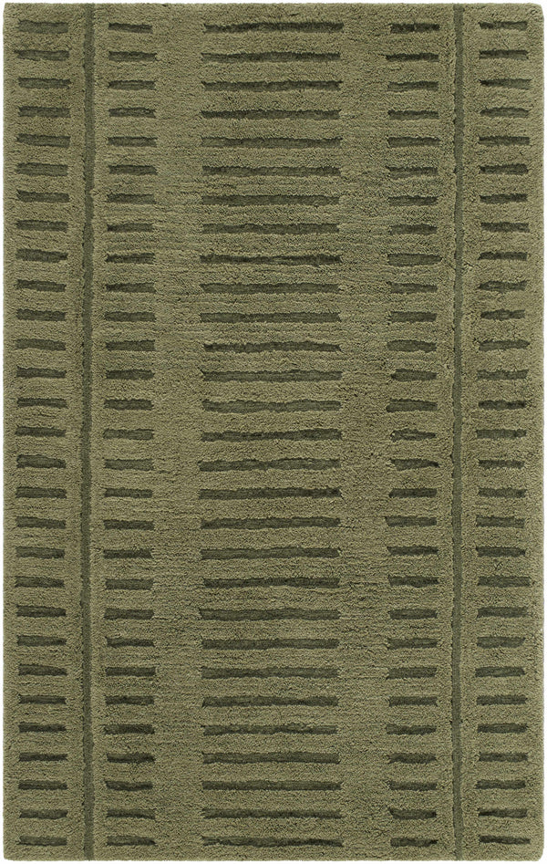 Revival Green Washable Wool Rug