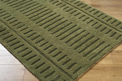 Revival Green Washable Wool Rug