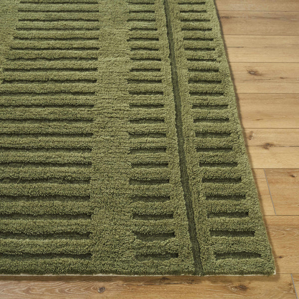 Revival Green Washable Wool Rug