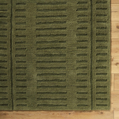 Revival Green Washable Wool Rug