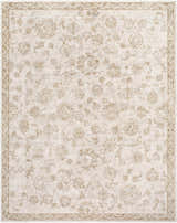Close-up of the Chyron Cream Area Rug, featuring a traditional floral pattern in cream, tan, and light brown hues. Design-Rectangle-710102