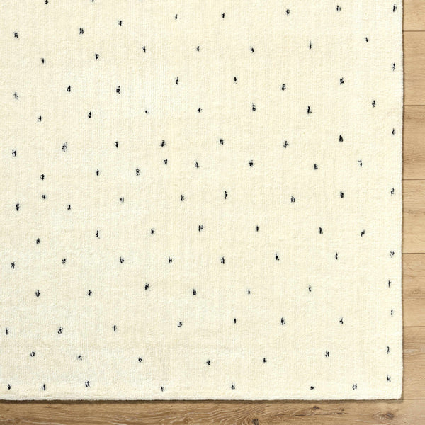 Cirila Dotted Ivory Washable Wool Rug