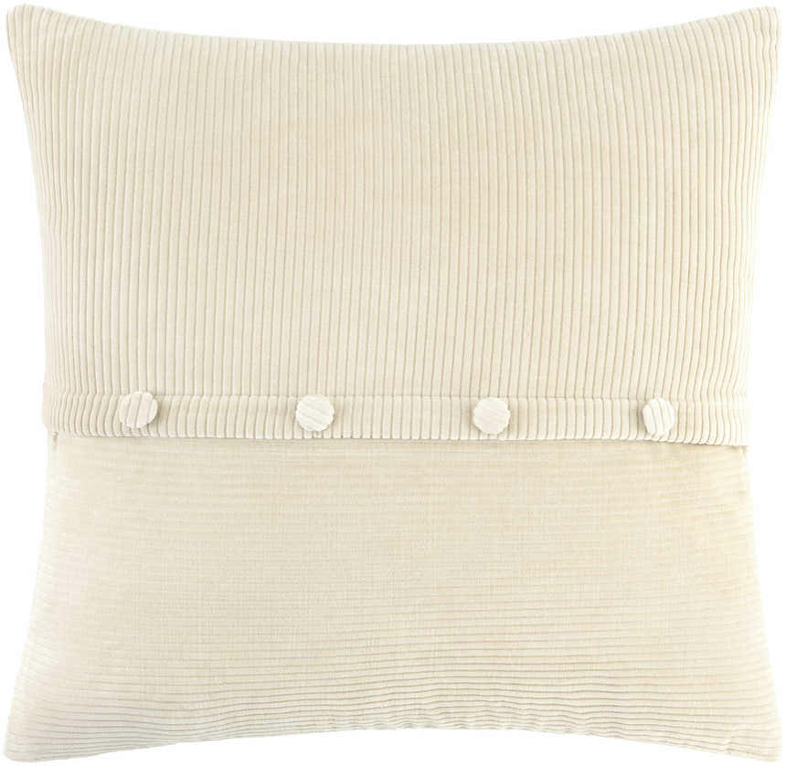 Lucae Beige Cotton Throw Pillow