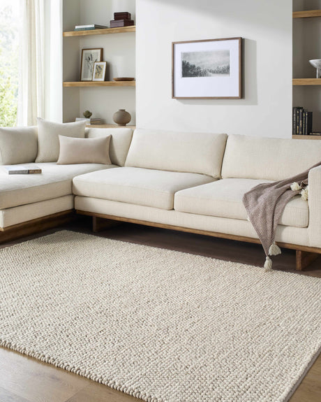 Clayne Dark Beige Premium Wol Area Rug