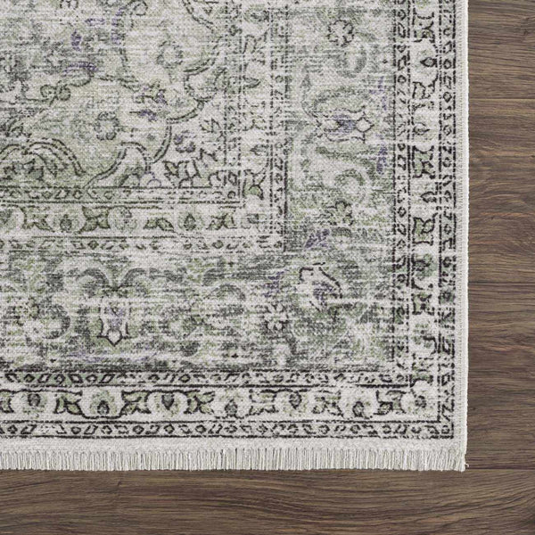 Sample Green Holi-4604 Washable Area Rug