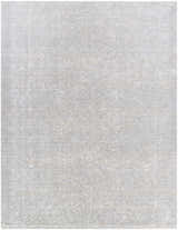 Close-up of the Catrin Area Rug, a machine-woven rug in light sage, slate blue, and light slate with a traditional pattern. Design-Rectangle-710102