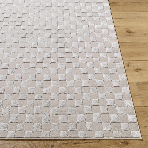 Carina Dark Checkered Washable Area Rug