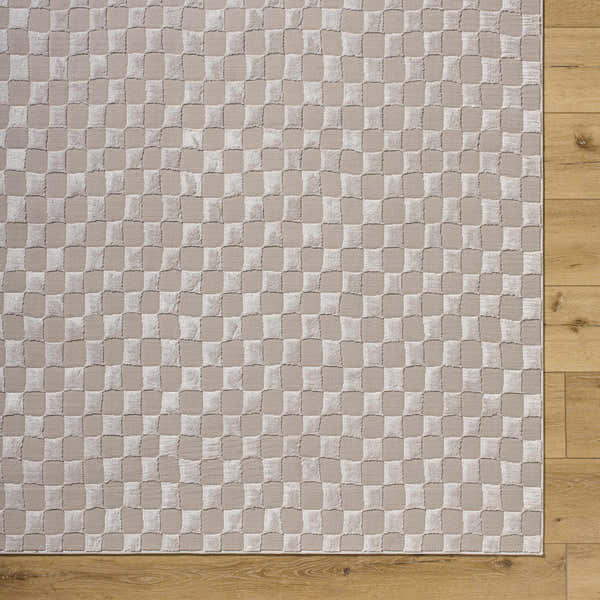 Sample Carina Dark Checkered Washable Area Rug