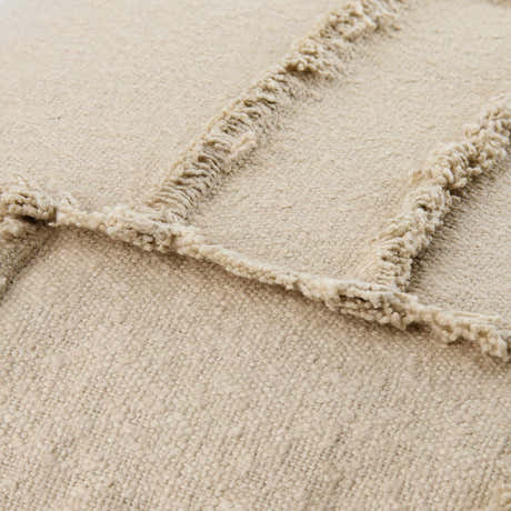 Seme Beige Cotton Throw Pillow