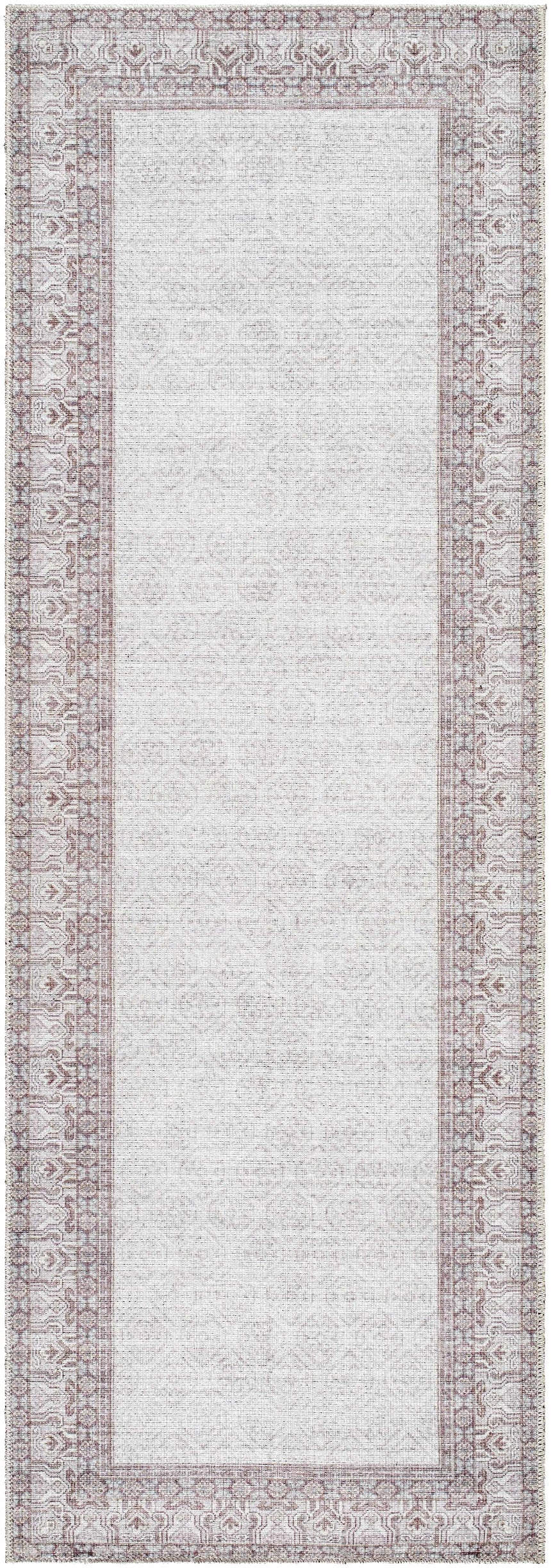 Rainier Cottage Border Brown Washable Rug | Our PNW Home X Livabliss