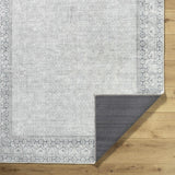 Rainier Cottage Border Gray Washable Rug | Our PNW Home X Livabliss