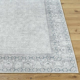 Rainier Cottage Border Gray Washable Rug | Our PNW Home X Livabliss