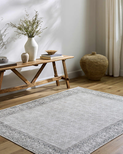 Cloris Gray Washable Area Rug