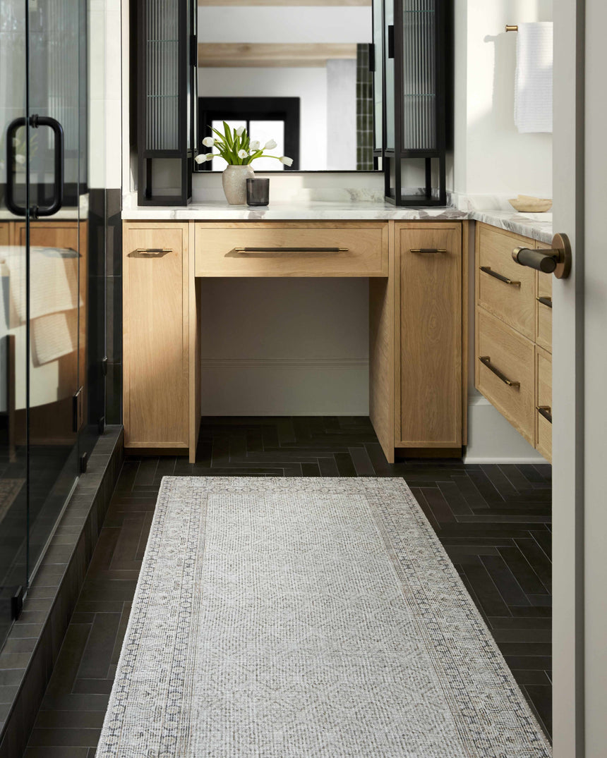 Rainier Cottage Border Beige Washable Rug | Our PNW Home X Livabliss