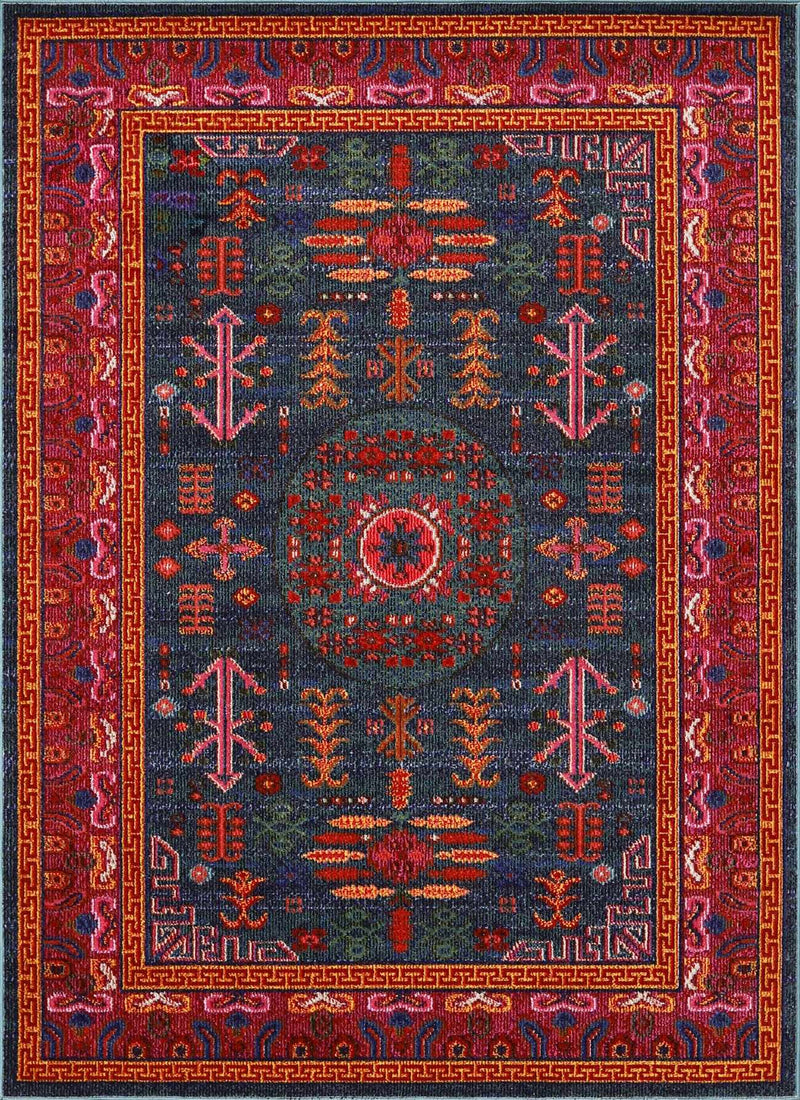 Cleveland Colorful Traditional Area Rug - Teal, Aqua, Navy main image 0