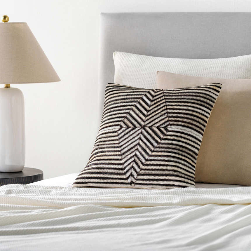 Kavren Cream Diamond Rustic Lodge Hair On Hide Accent Pillow - Clearance