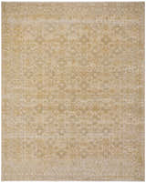 Close-up of the Xekia Tan Oushak Wool Rug. Beige, light beige, and tan colors with a traditional floral pattern. Design-Rectangle-710910