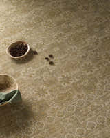 Close up of Becki Tan Owens x Livabliss Renaissance Area Rug. Beige, tan, and taupe farmhouse style wool rug. Styleshot