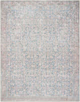 Close-up of the Lorelai rug, a machine-woven design in dark red, denim, light sage, tan, and teal. Traditional farmhouse style. Design-Rectangle-71010