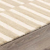 Made to Order Custom Size Idaho Broken-Striped Beige Area Rug | Our PNW Home X Livabliss