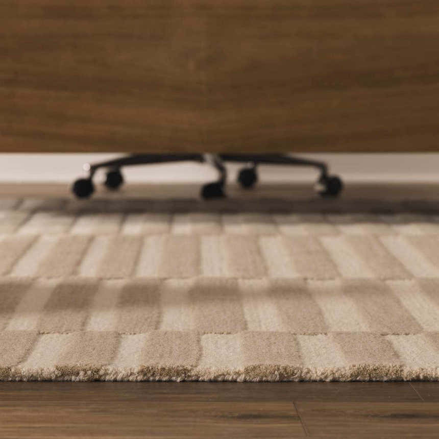 Made to Order Custom Size Idaho Broken-Striped Beige Area Rug | Our PNW Home X Livabliss