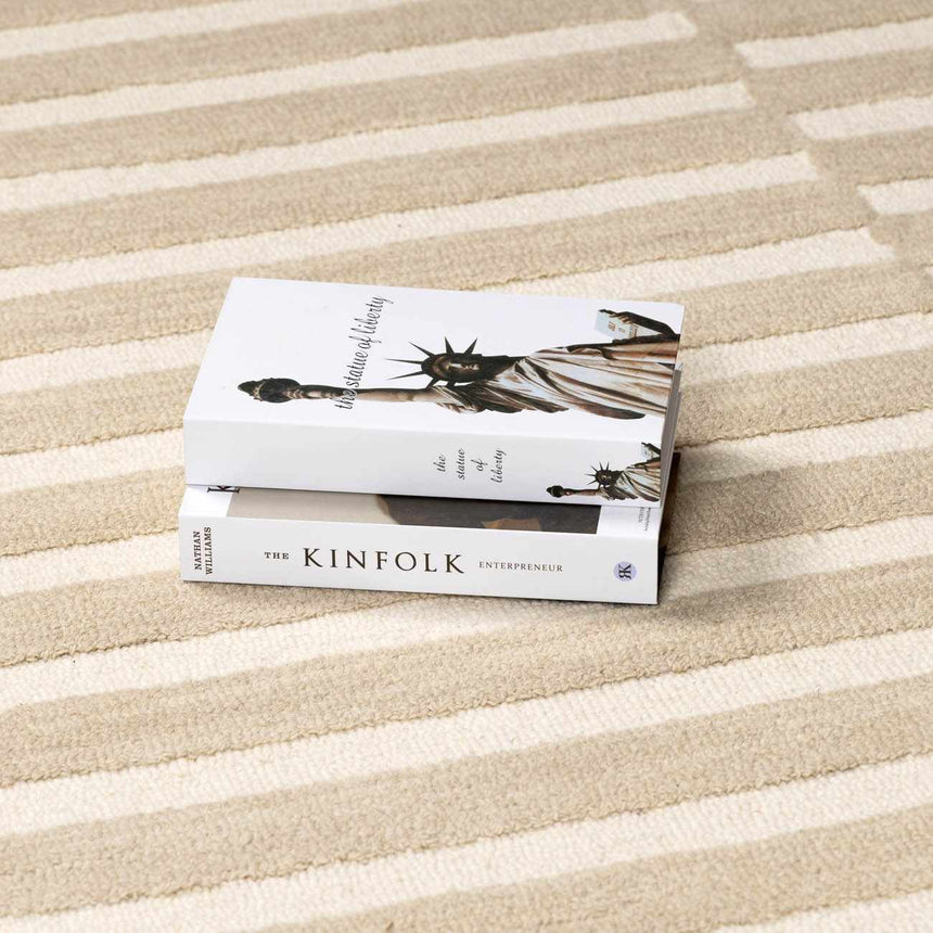 Idaho Broken-Striped Beige Area Rug | Our PNW Home X Livabliss
